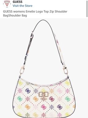 GUESS Multicolor Logo Print Emelie Shoulder Bag 💕Brand New 💕
